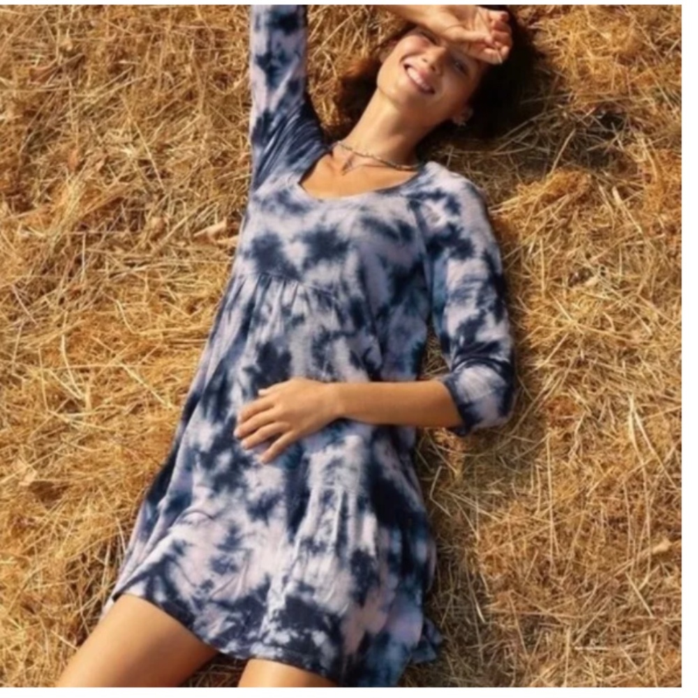 NWOT POLLIE TIERED TIE-DYE MINI DRESS